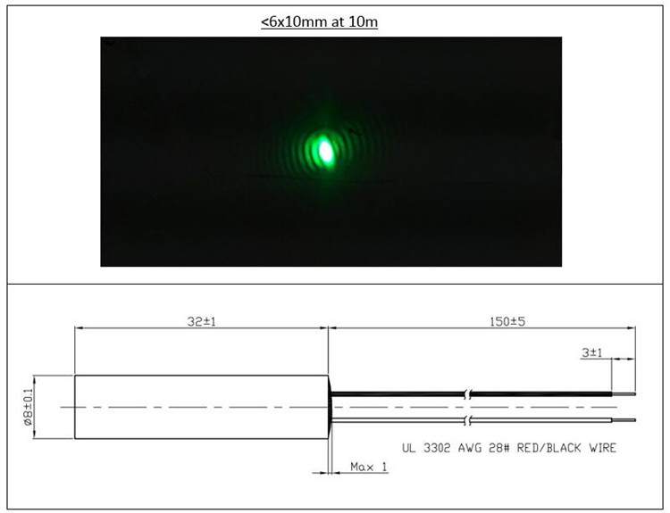 Industrial Laser Operator - D8x32mm Suhu Operasi Rendah 0.5mW 1mW