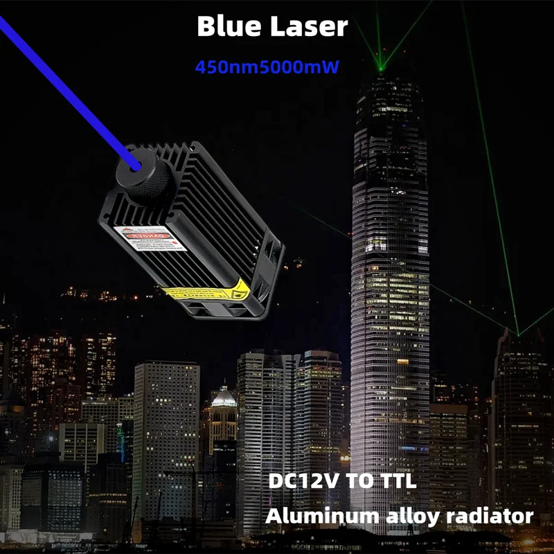 Diode Laser Module - 1PC5000 450nm Sinar Cahaya Biru Laser