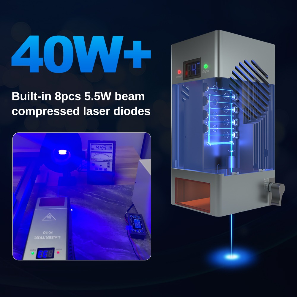 Modul laser biru 450nm K40 44w - Diode Laser Module ulasan dan harga