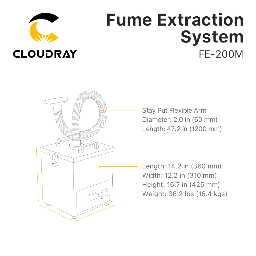 Sistem Ekstraksi Asap Cloudray - Laser Marking Machine ulasan dan harga
